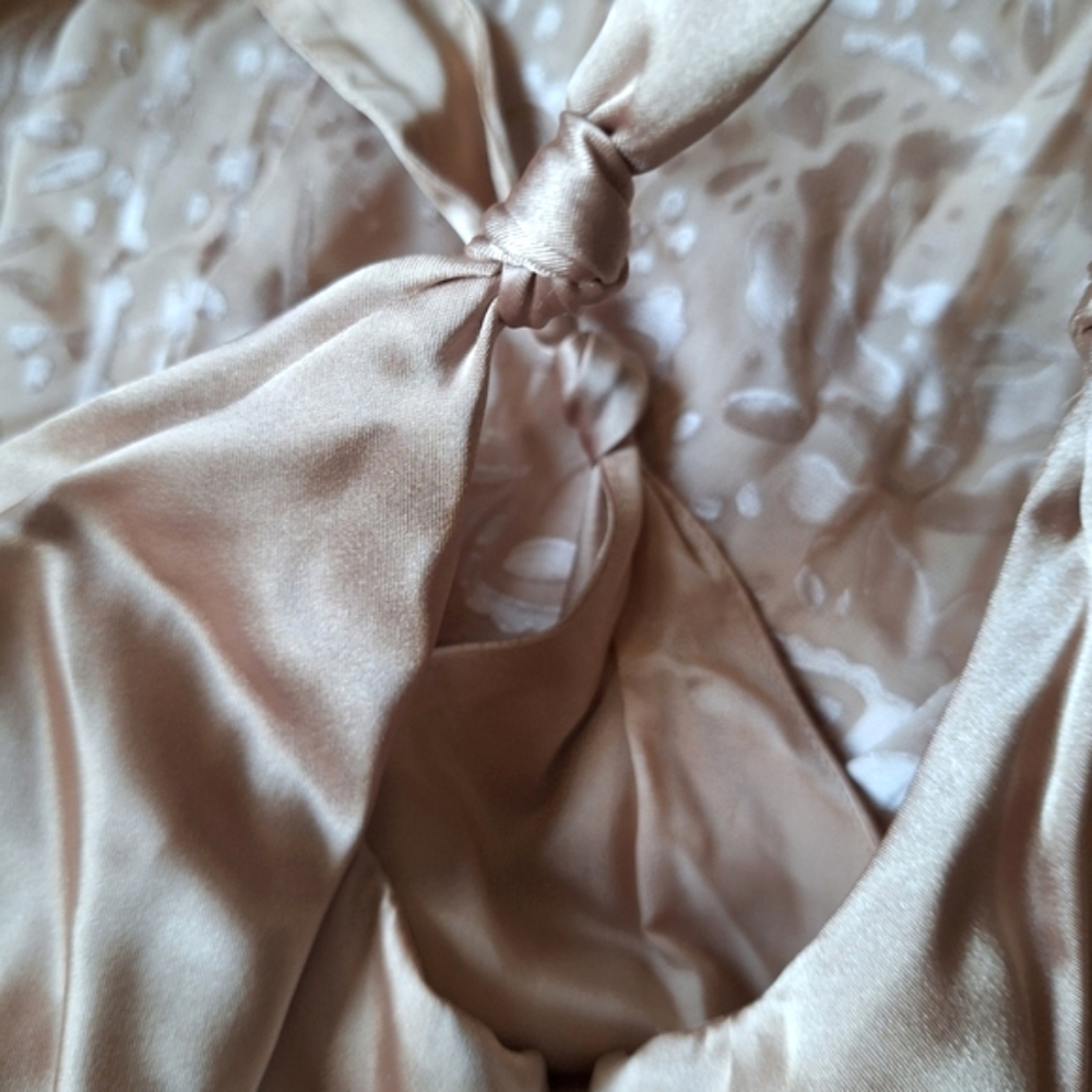 Guess Silk Burnout Dress Babydoll Y2K Beaded Coquette Romantic HOCO Event NEW - Picture 5 of 11